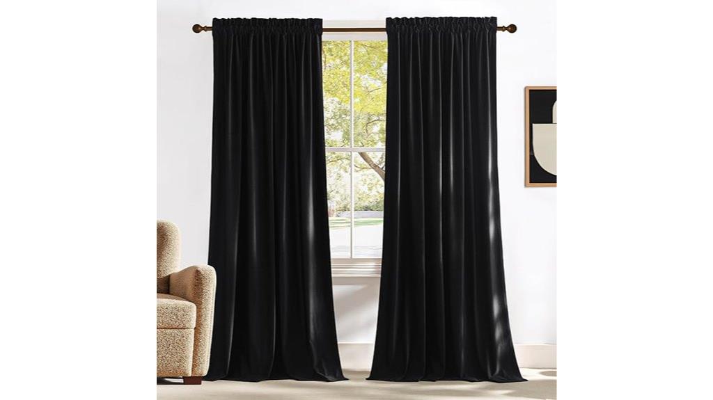 black velvet blackout curtains