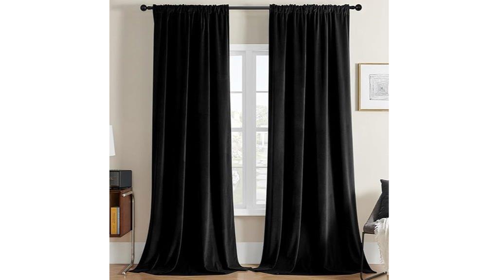 black velvet curtain panels