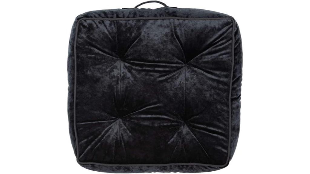black velvet floor pillow