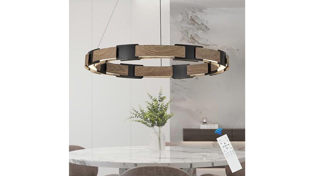 black walnut led chandelier