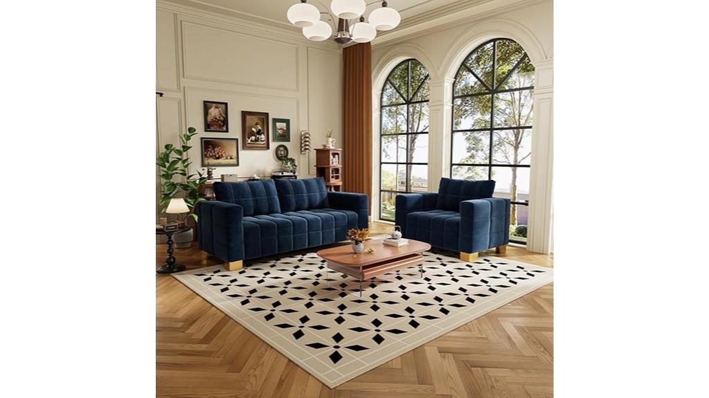 blue 3 seat comfy sofa