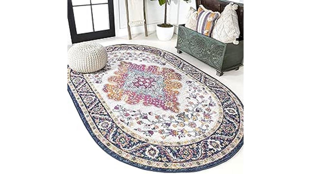 blue floral area rug