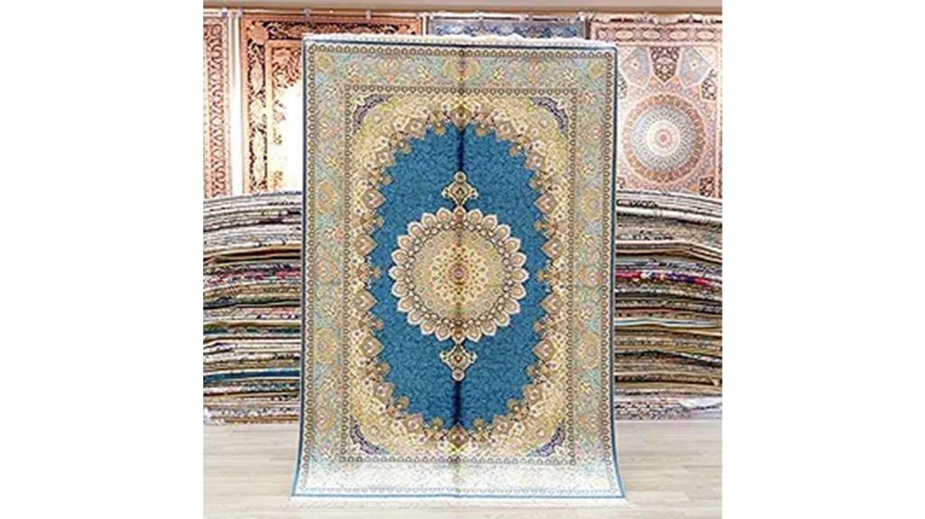 blue handwoven vintage rug