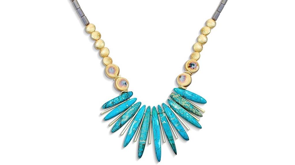 blue peck beaded necklace