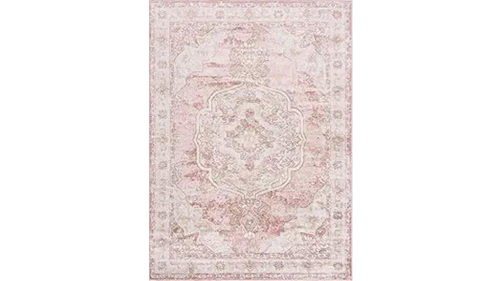 blush pink bohemian rug