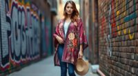 bohemian denim kimono style