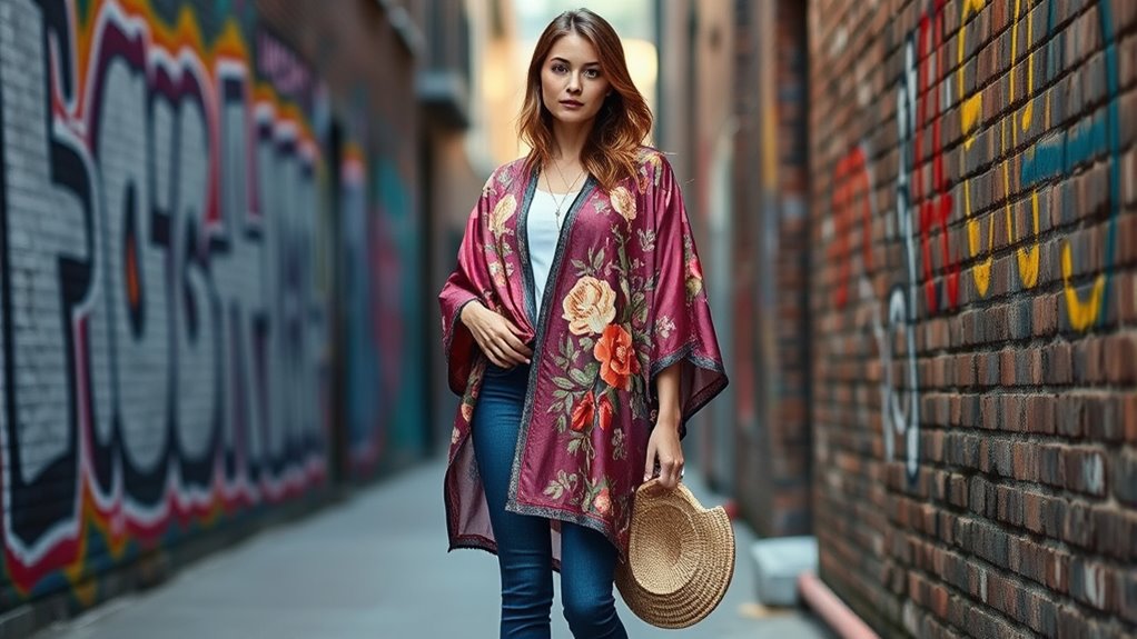 bohemian denim kimono style