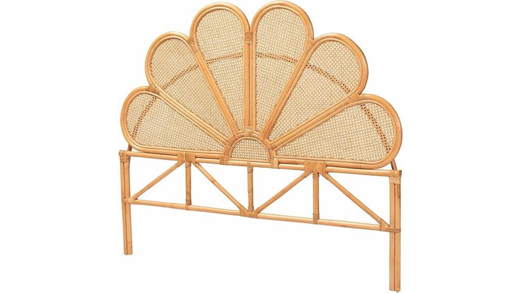 bohemian honey rattan headboard