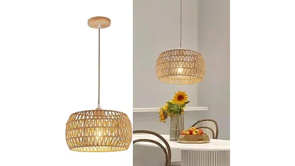 bohemian rattan ceiling light