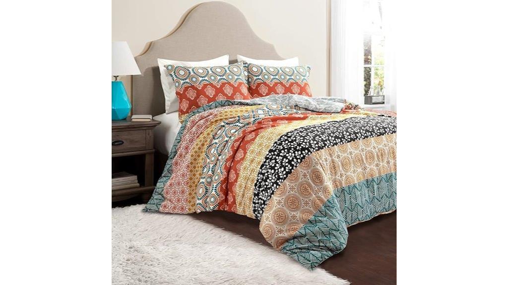 bohemian stripe reversible duvet
