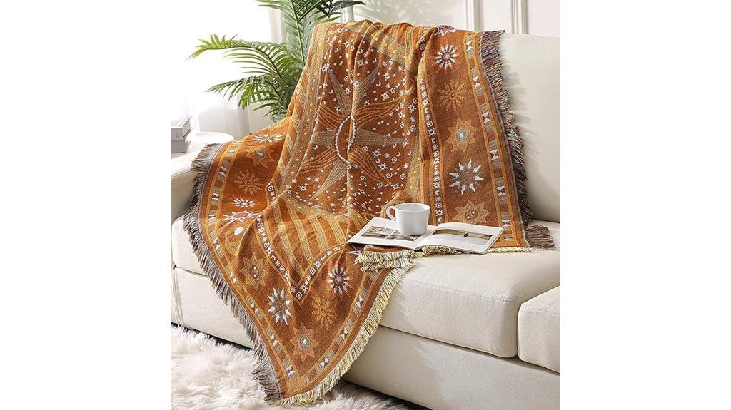 bohemian style couch blanket
