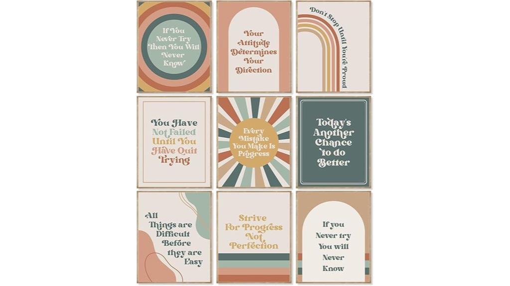 boho affirmation posters set