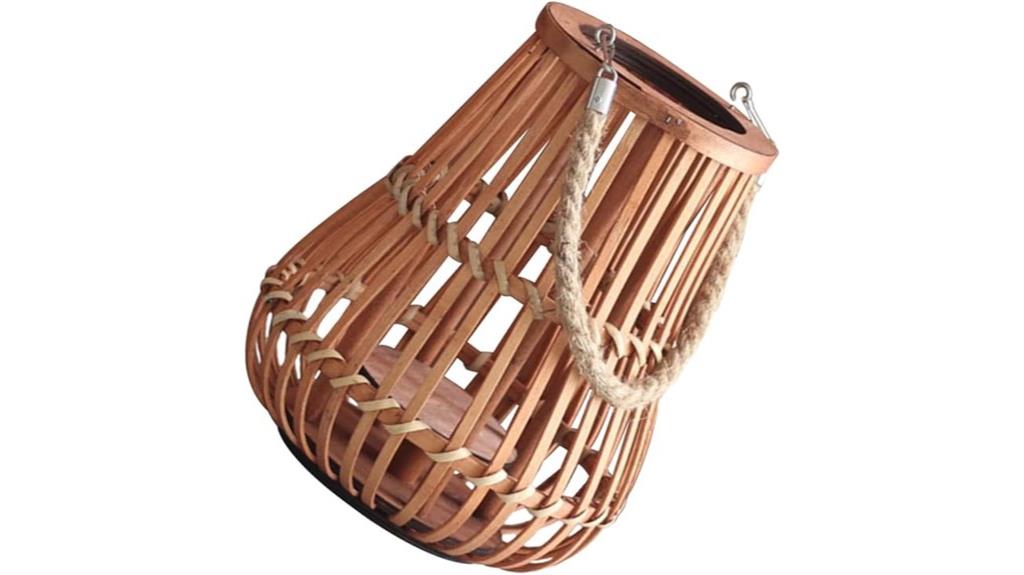 boho bamboo candle lantern