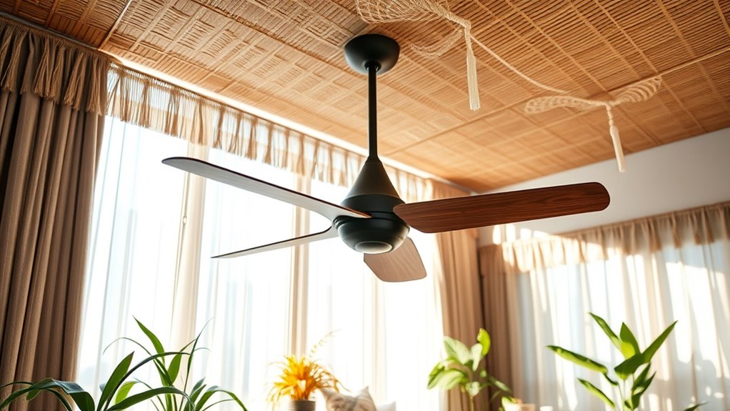 boho ceiling fan decor