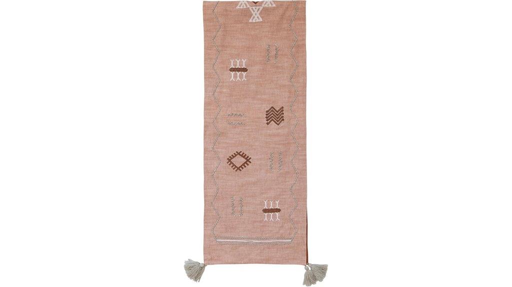 boho cotton embroidered runner