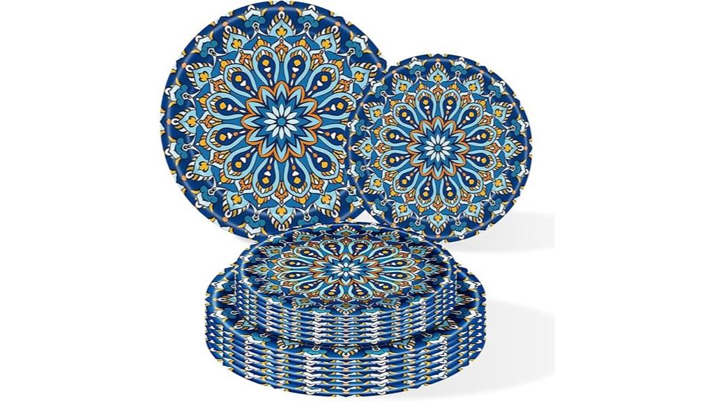 boho disposable party plates