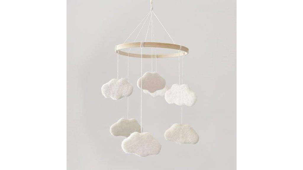 boho felt cloud mobile