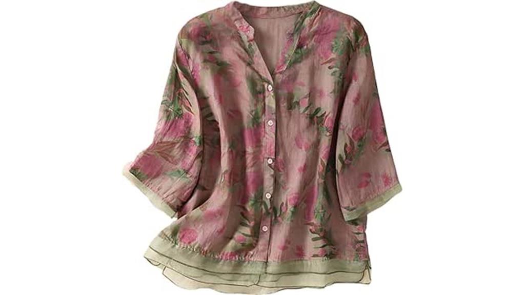 boho floral linen dress