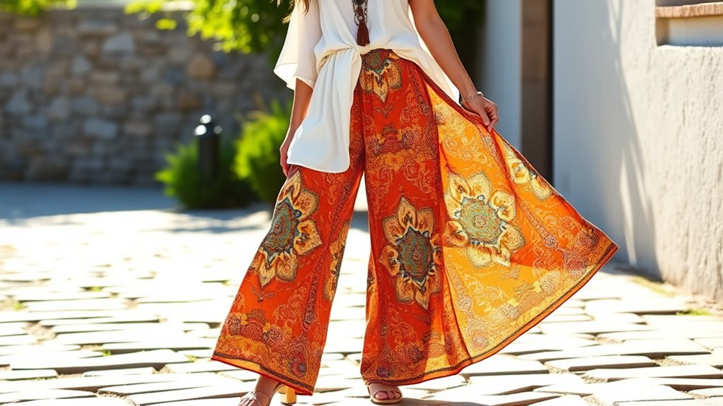boho high waist palazzo