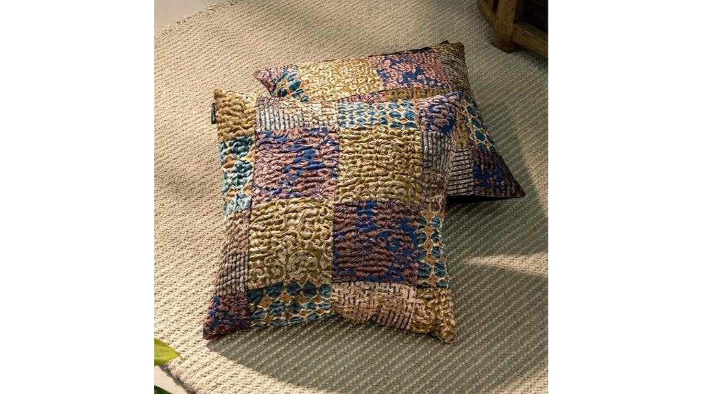 boho patchwork pillow set