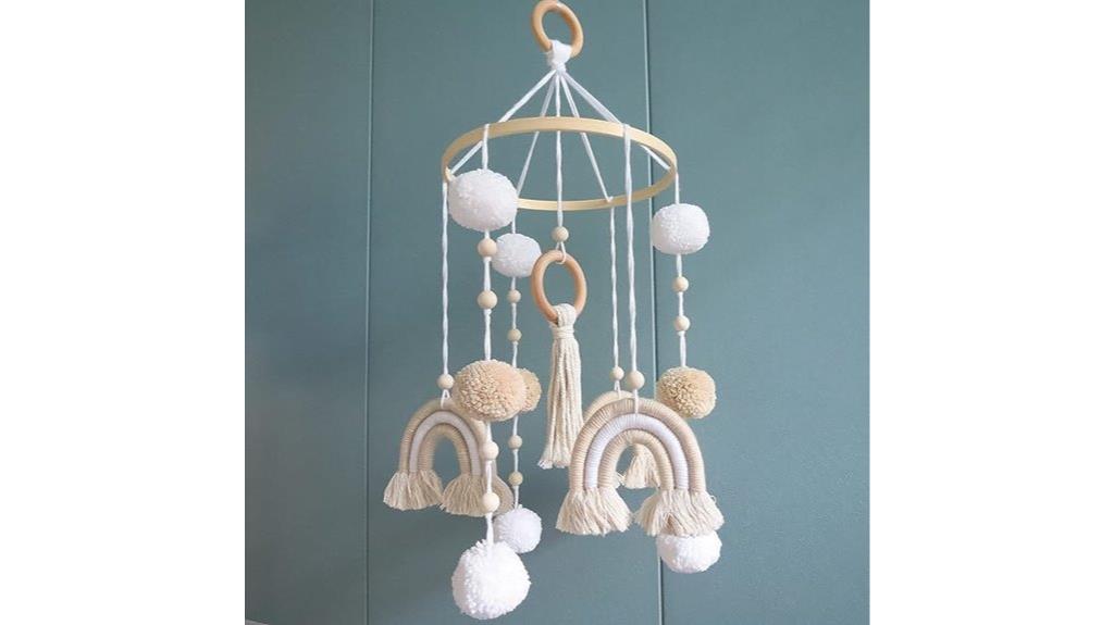 boho rainbow baby mobile
