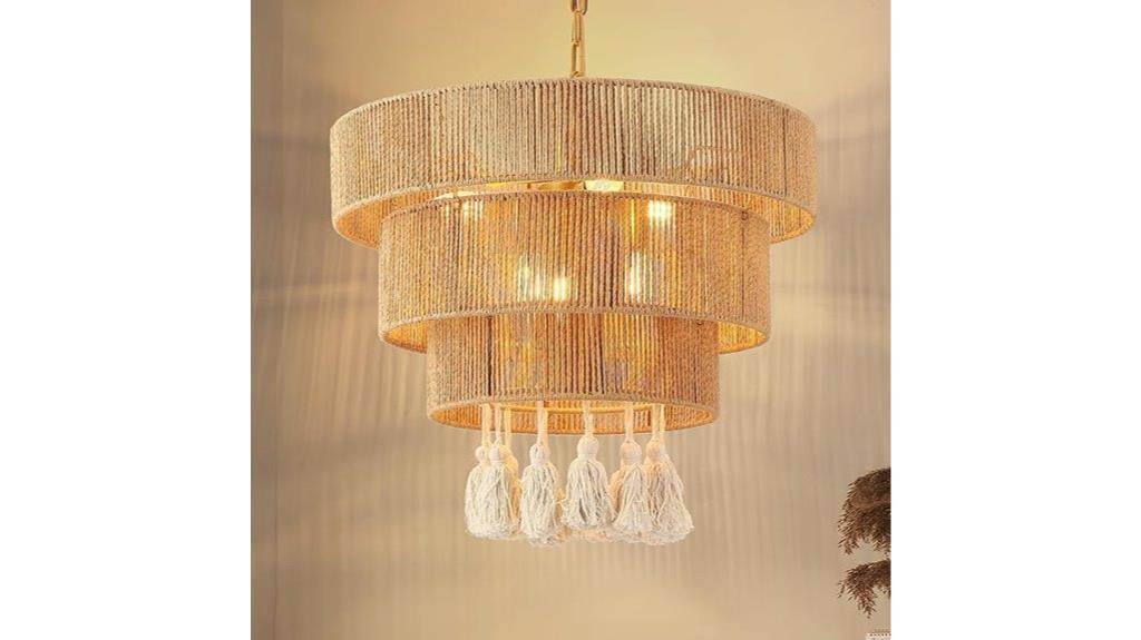 boho rattan 6 light