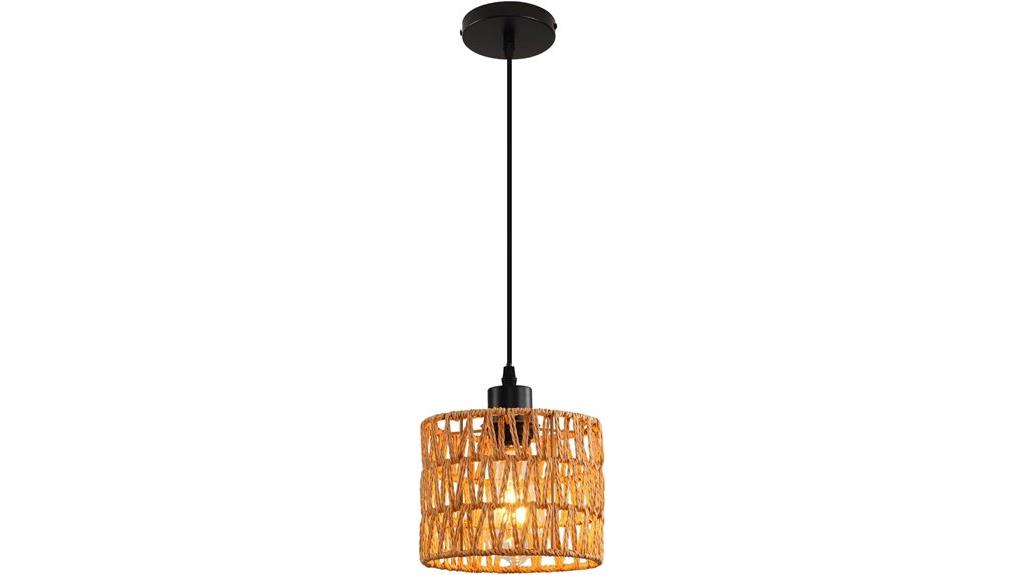boho rattan pendant light