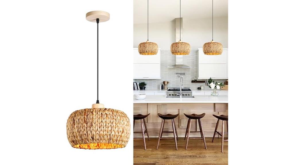 boho rattan pendant light