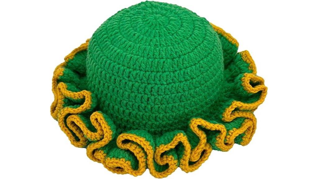 boho ruffled crochet hat