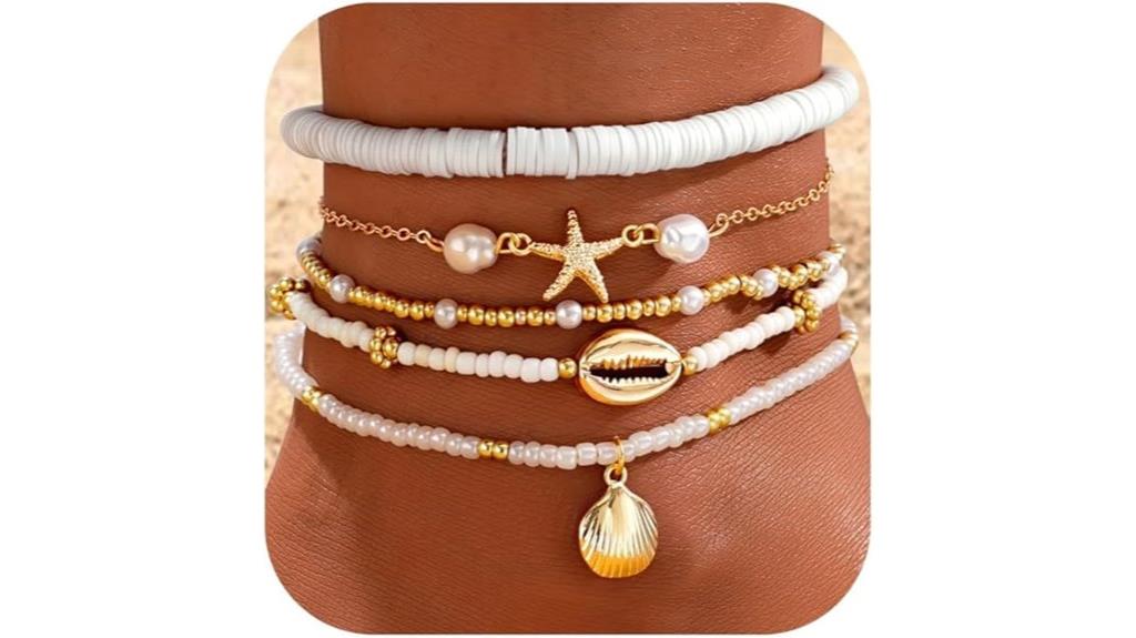 boho shell ankle jewelry