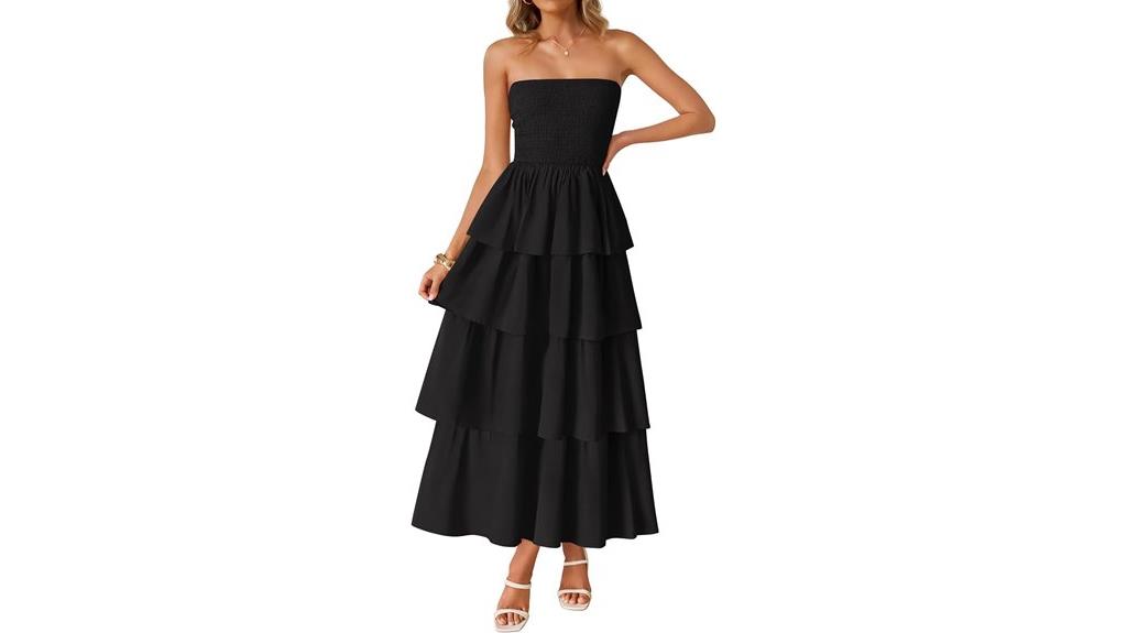 boho strapless maxi dress