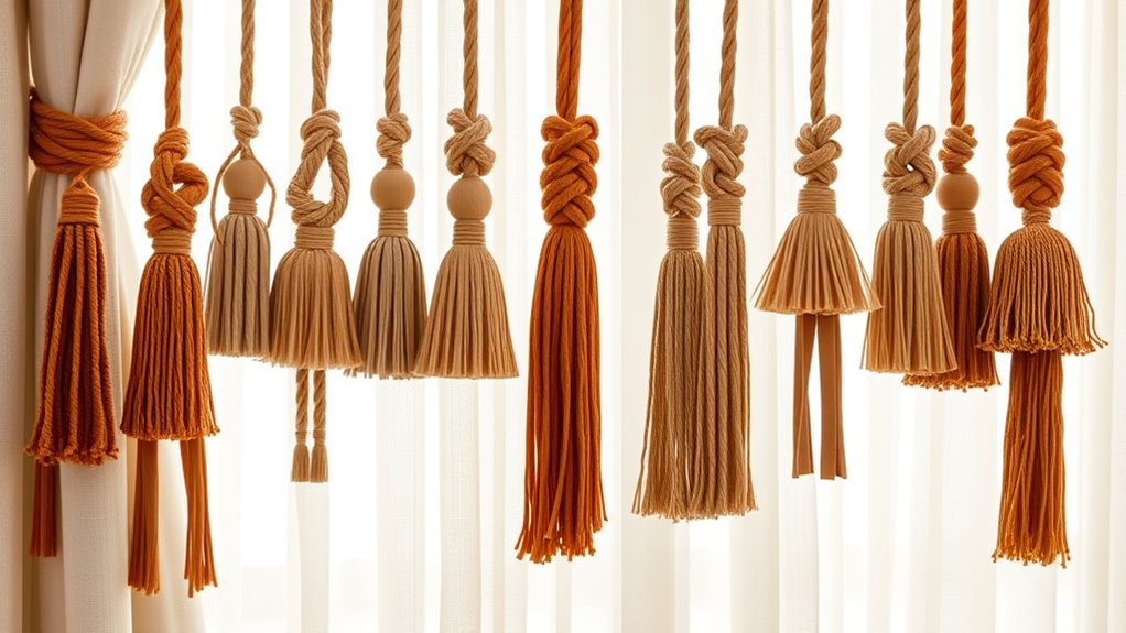 boho tassel curtain holdbacks
