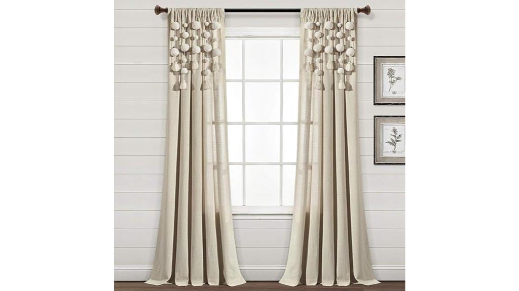 boho tassel curtain panel