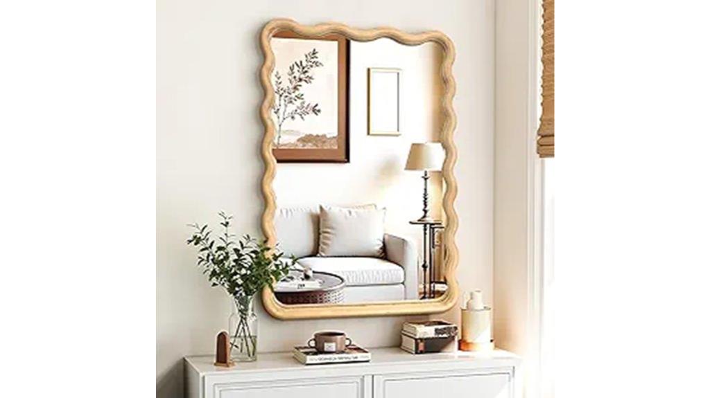 boho wavy wall mirror