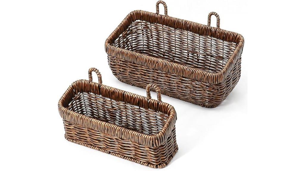 boho woven storage baskets