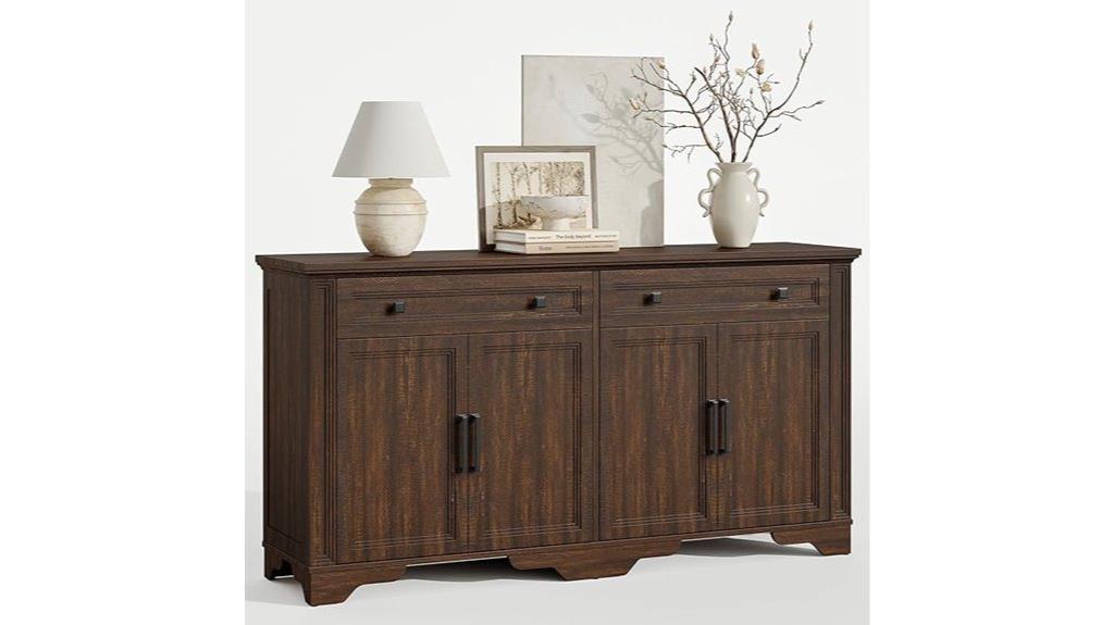 brown sideboard with drawers