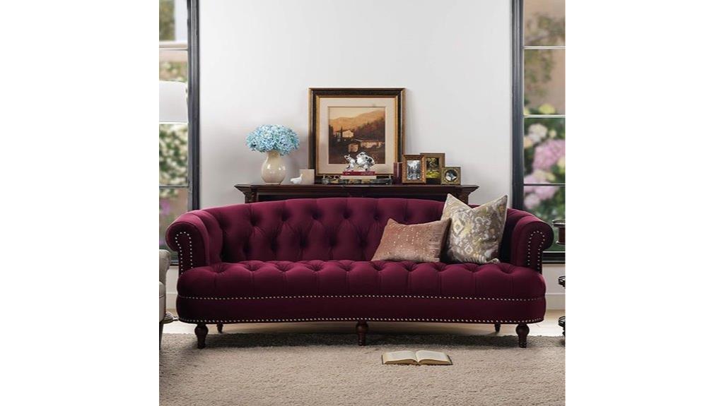 burgundy velvet victorian chesterfield