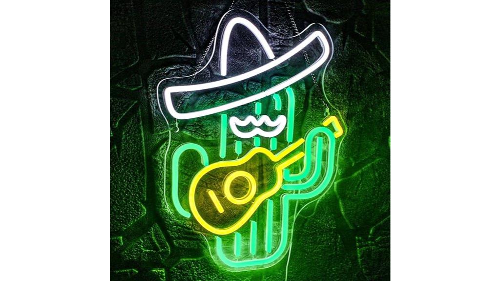 cactus neon wall sign