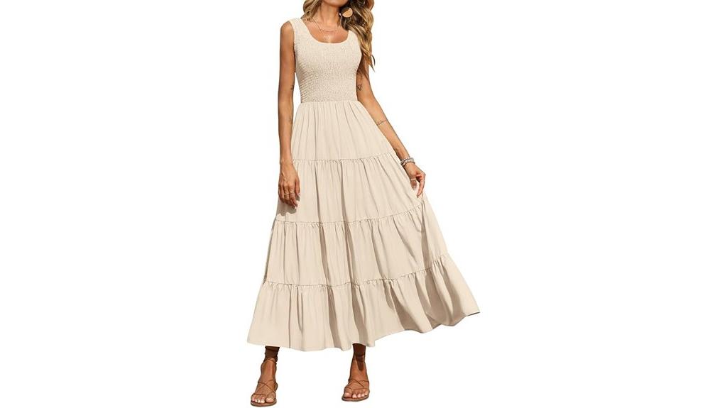 casual smocked maxi dress