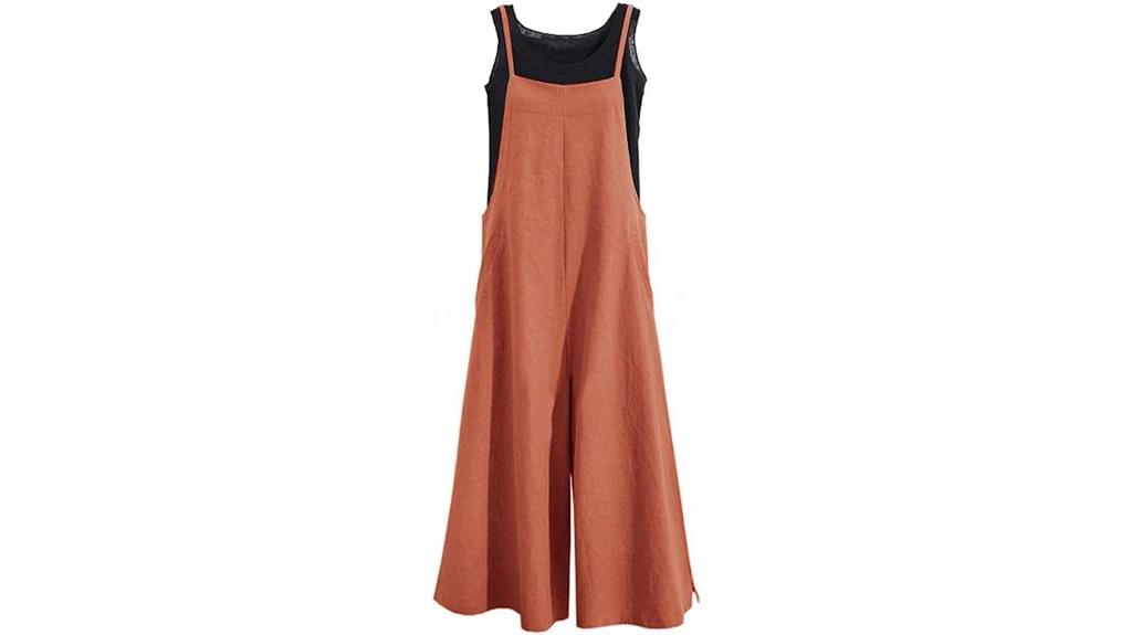 casual wide leg overalls