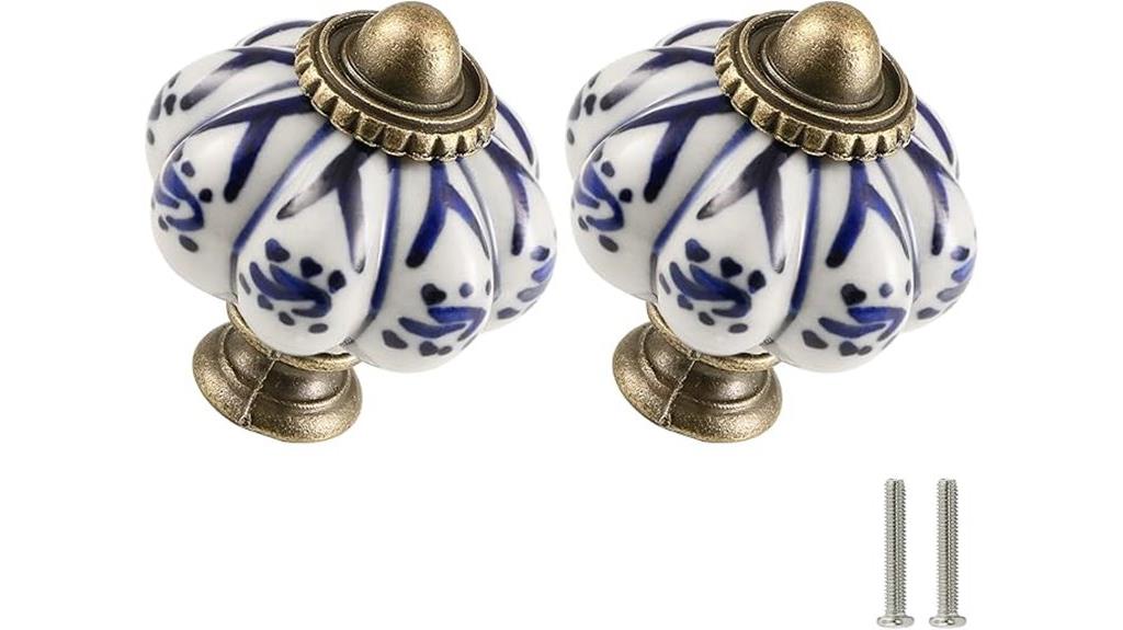 ceramic ivory and blue