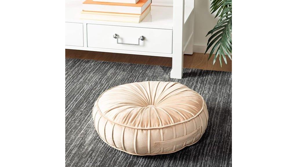 champagne velvet floor pillow
