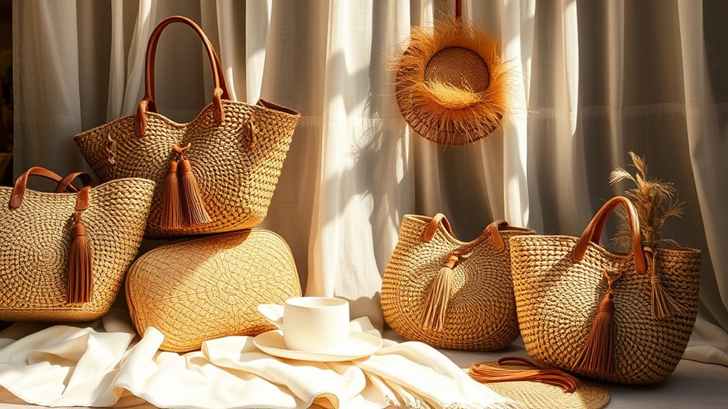 chic straw bag accessories