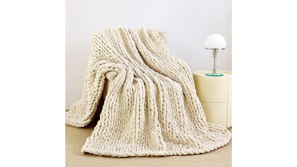 chunky knit blanket throw