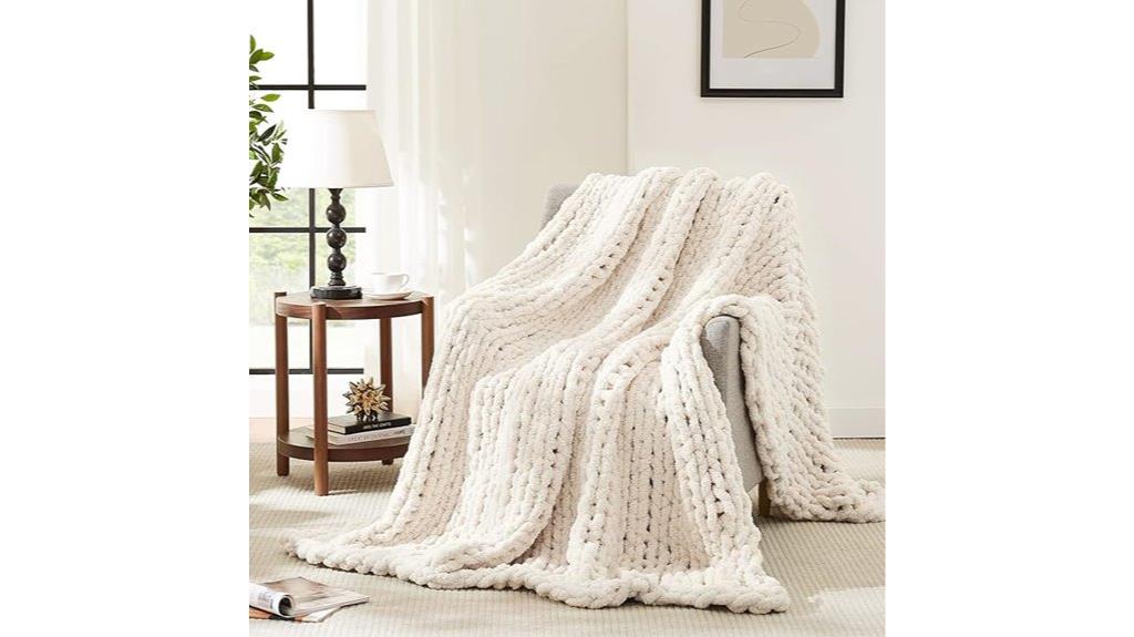 chunky knit blanket throw