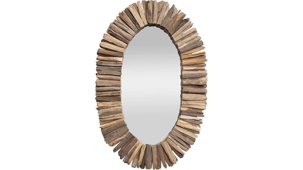coastal driftwood wall mirror