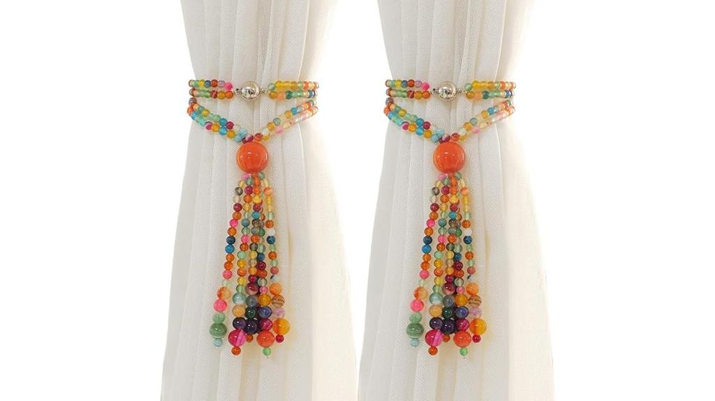 colorful agate tassel holdbacks