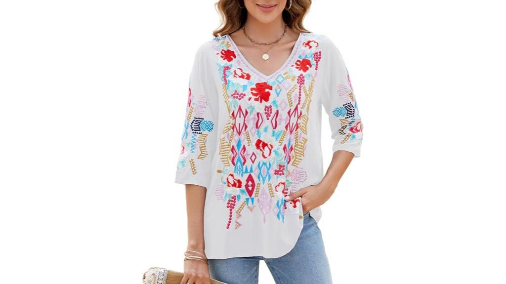 colorful embroidered mexican blouses