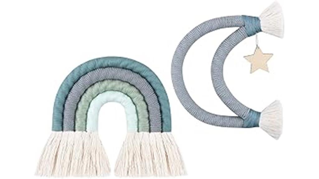 colorful rainbow macrame decor