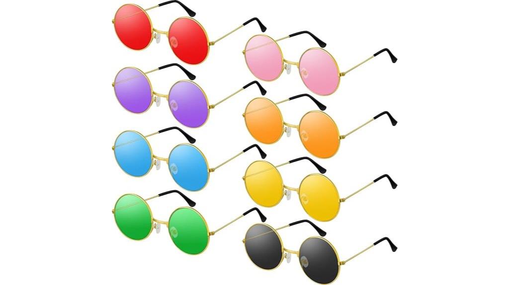 colorful round hippie glasses